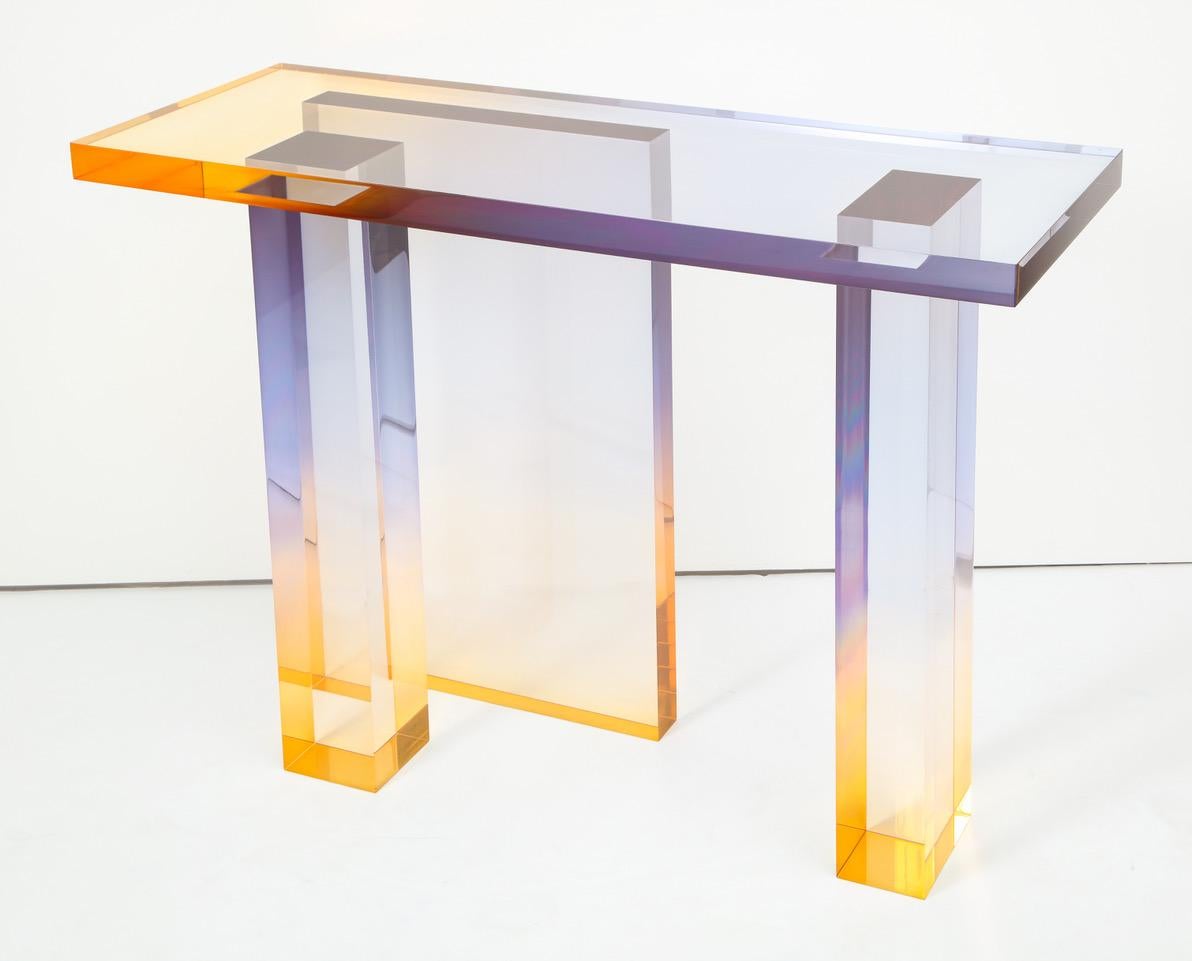 Hand-Crafted Crystal Series Console Table 04 in Acrylic For Sale