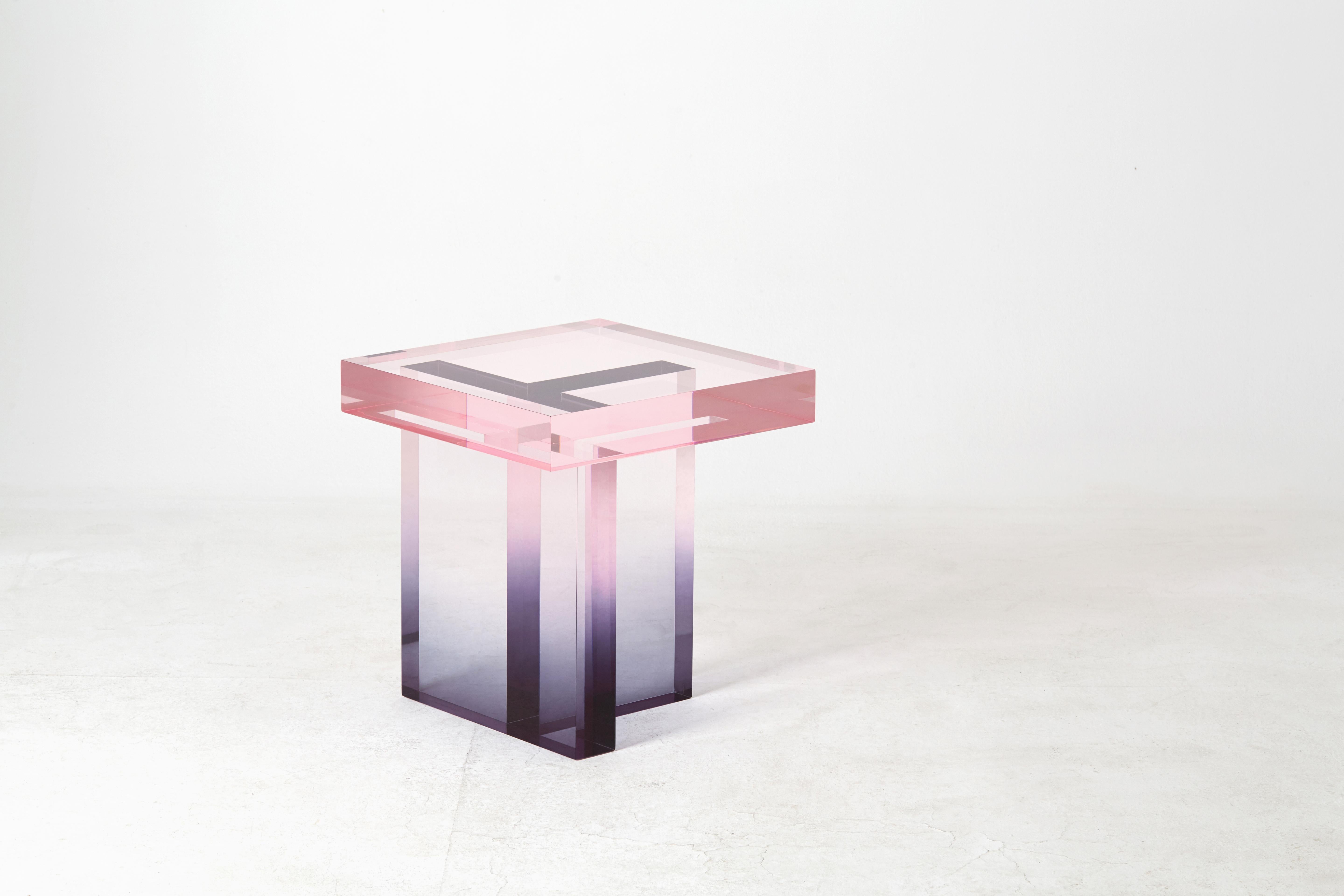 pink acrylic table