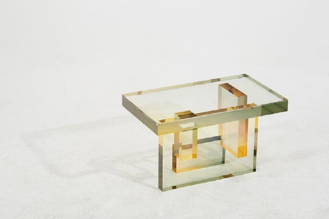Korean Crystal Series Table-04 Acrylic in Transparent Yellow/Pink and Blue Customized For Sale