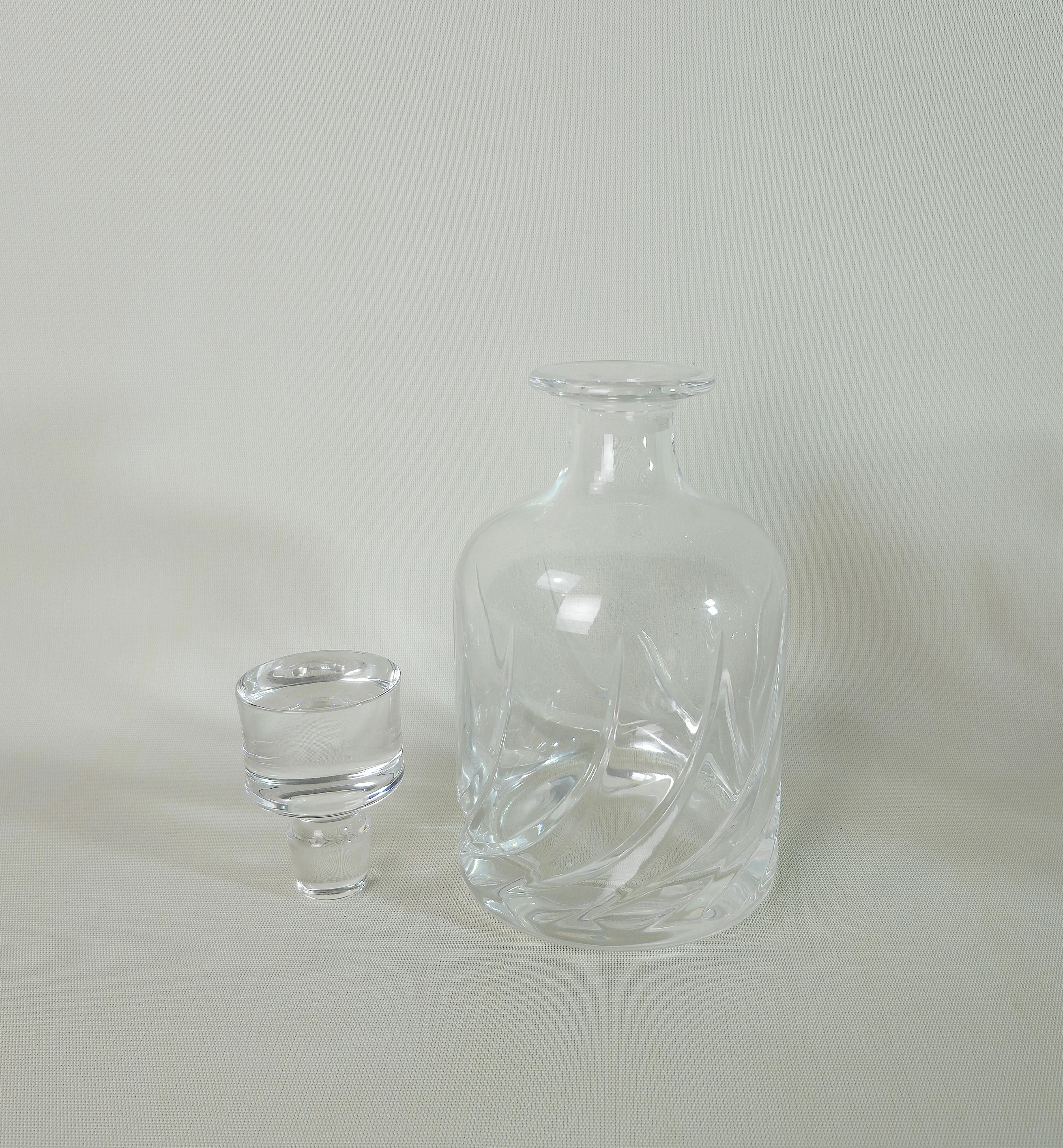 Crystal Serveware Glasses Bottle Ice Bucket Da Vinci Modern Italy 1990s Set of 8 For Sale 7