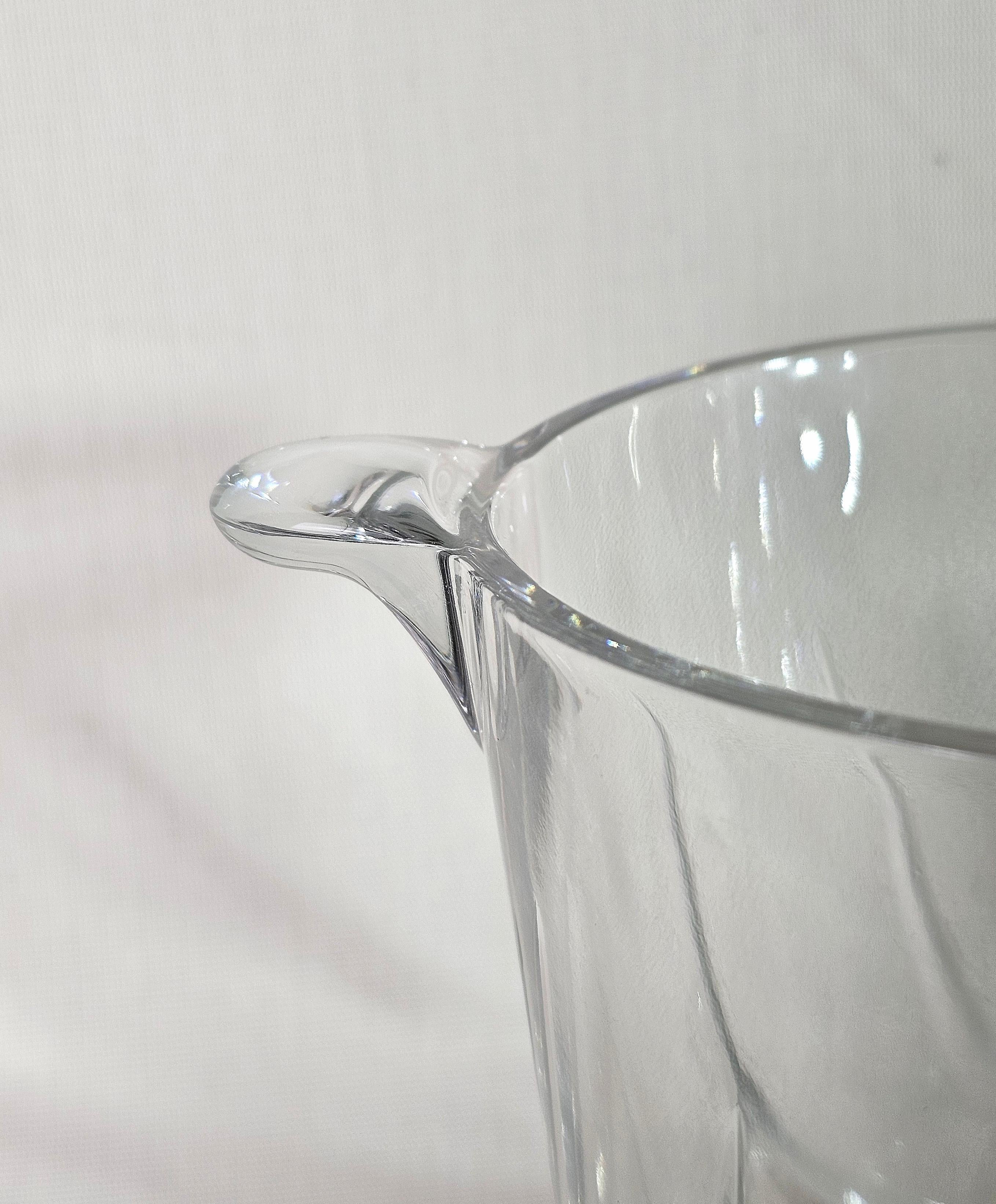 Crystal Serveware Glasses Bottle Ice Bucket Da Vinci Modern Italy 1990s Set of 8 For Sale 2