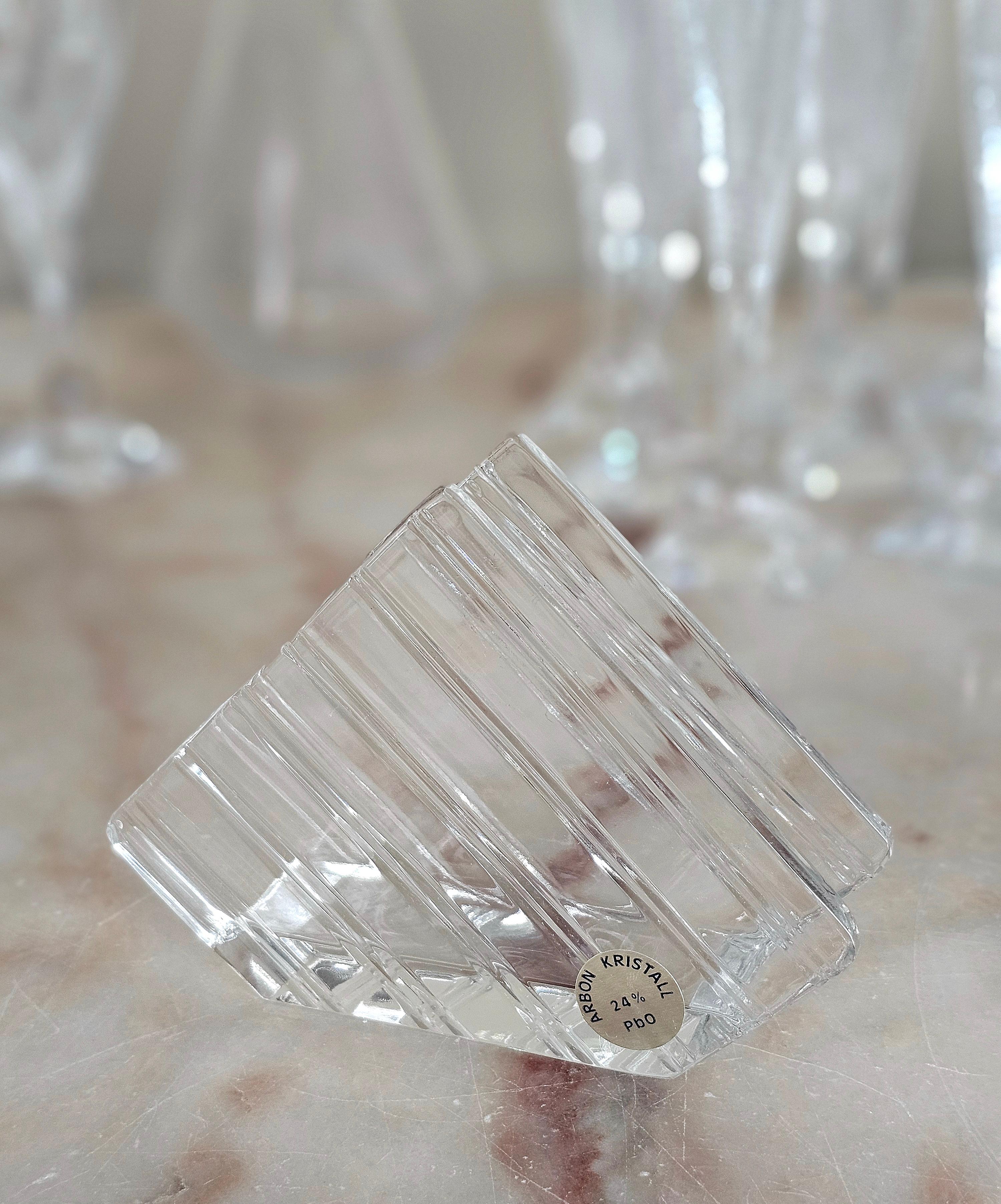 Crystal Serveware Glasses Swiss Design Arbon Krystall Modern 1990s Set of 40  For Sale 8