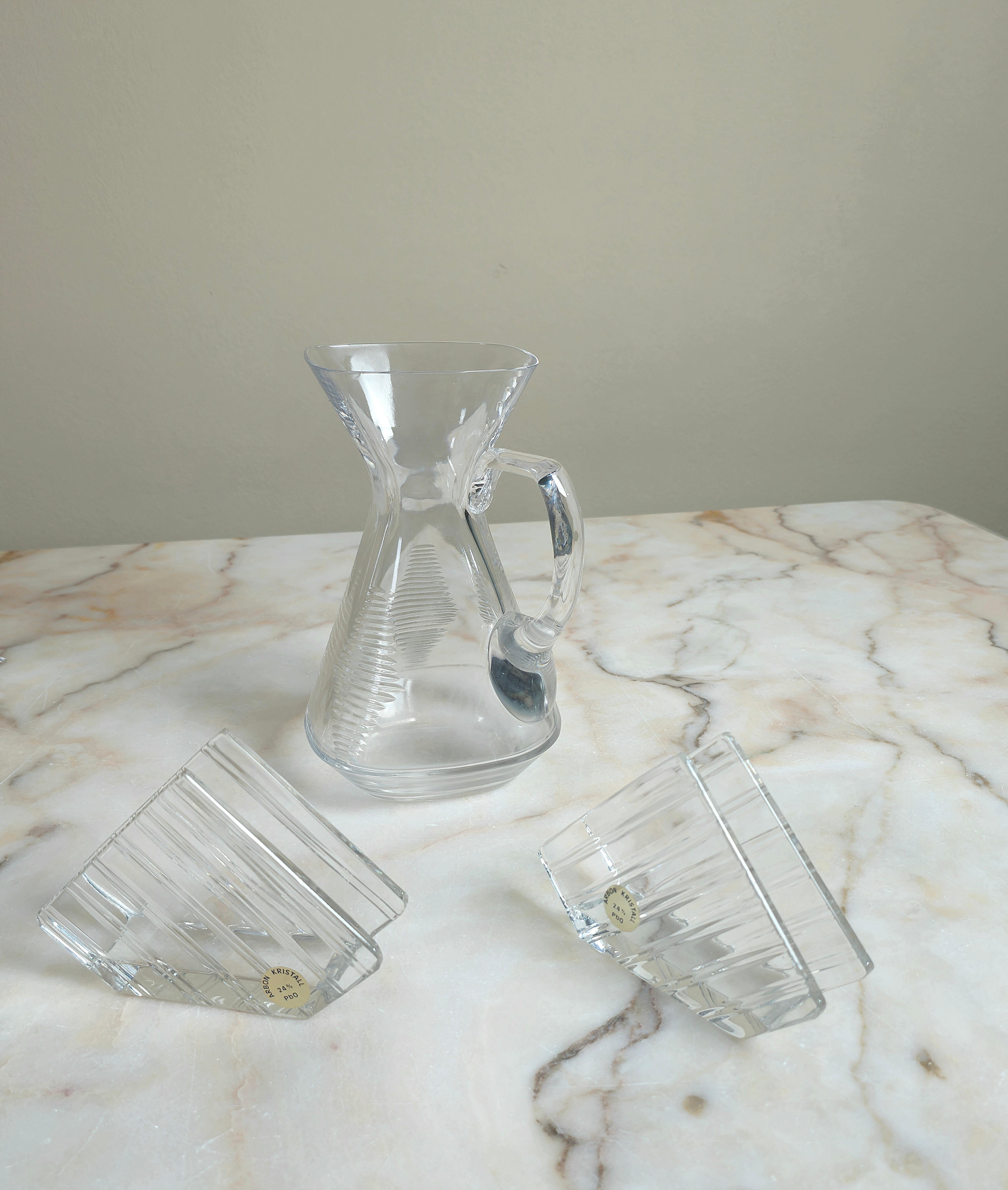 Crystal Serveware Glasses Swiss Design Arbon Krystall Modern 1990s Set of 40  For Sale 5