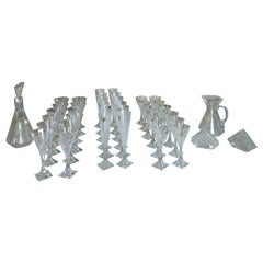 Set von 40 Serviergläsern aus Kristallkristall Schweizer Design Arbon Krystall Modern 1990er Jahre