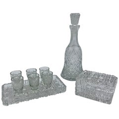 Crystal Set, Decanter, Shot Glasses and Casket