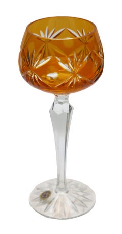 10er-Set Lausitzer Stielgläser mit farbigem Überfang:: geschliffen und klar