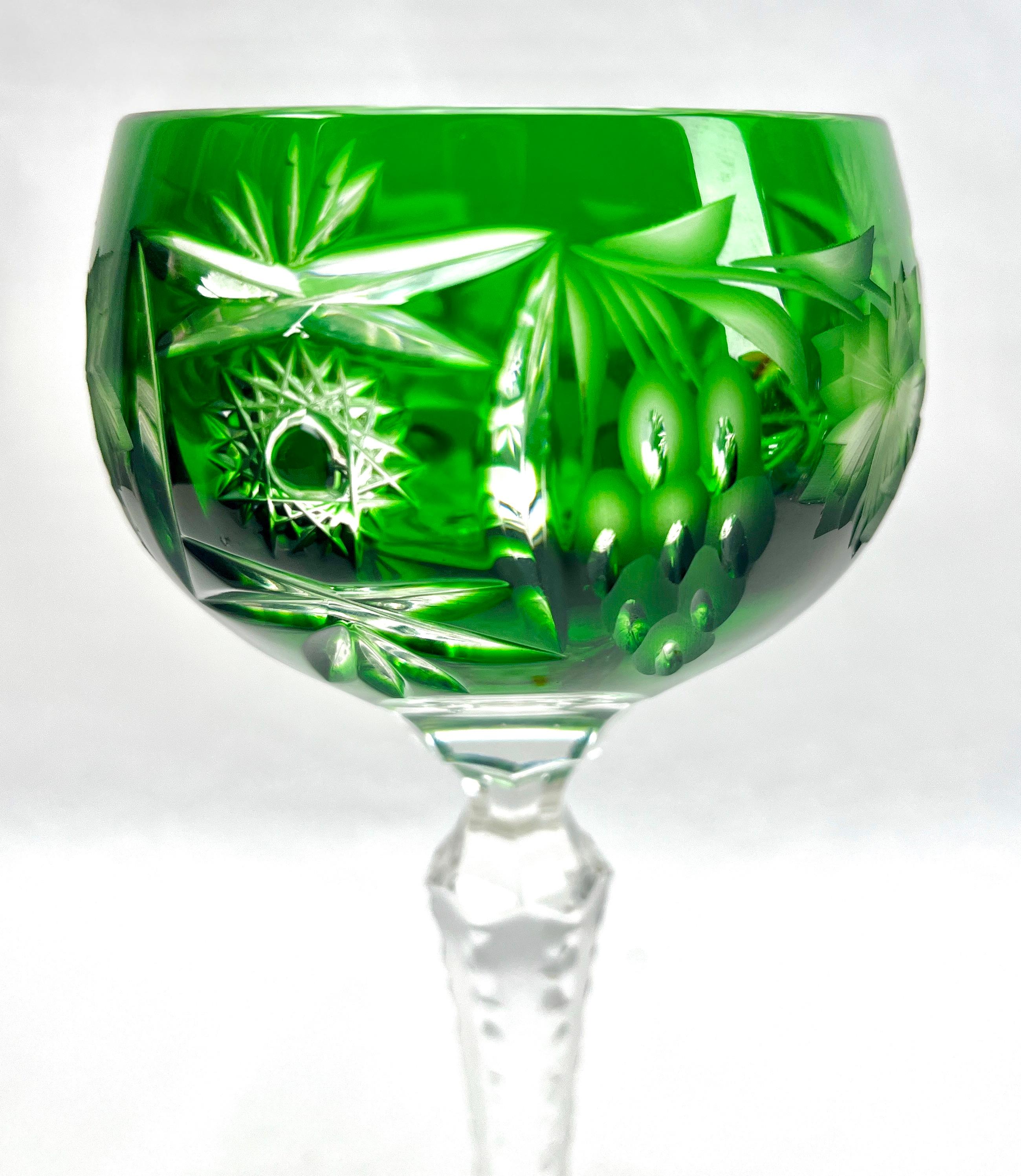 Set aus 5 Nachtmann Label Stem-Gläsern aus Kristallkristall mit Überzug, geschliffen und klar geschliffen (Facettiert) im Angebot