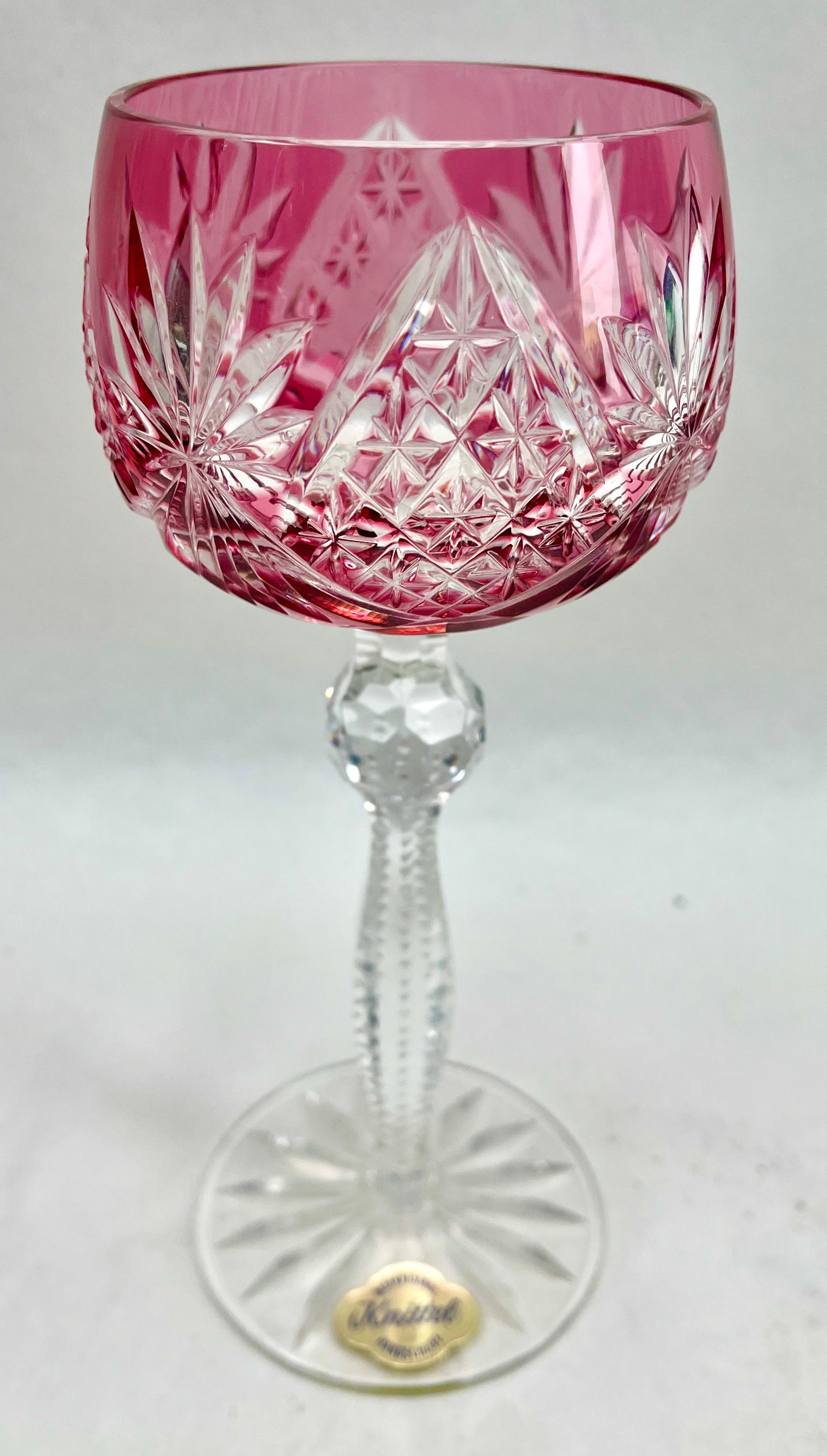 6er-Set aus Kristall  Stricktel mit Label-Stem-Gläsern mit Überzug, geschliffen und klar geschliffen im Angebot 4