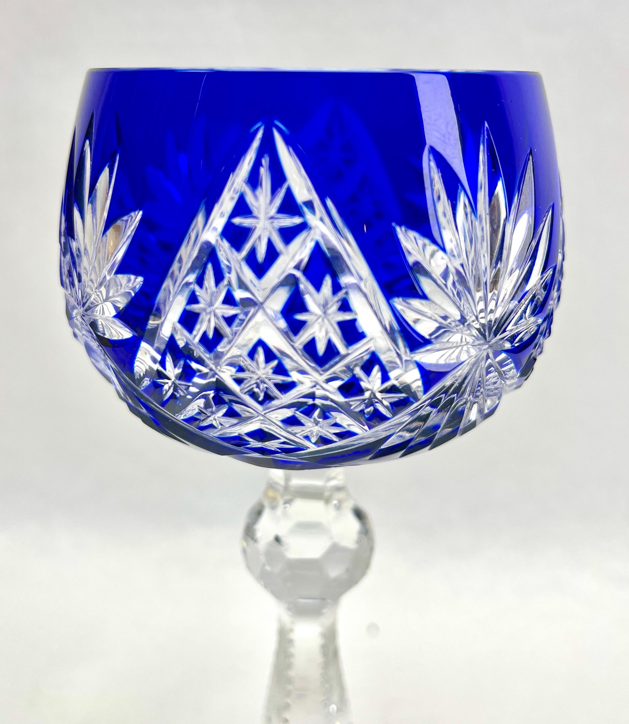 6er-Set aus Kristall  Stricktel mit Label-Stem-Gläsern mit Überzug, geschliffen und klar geschliffen im Angebot 5