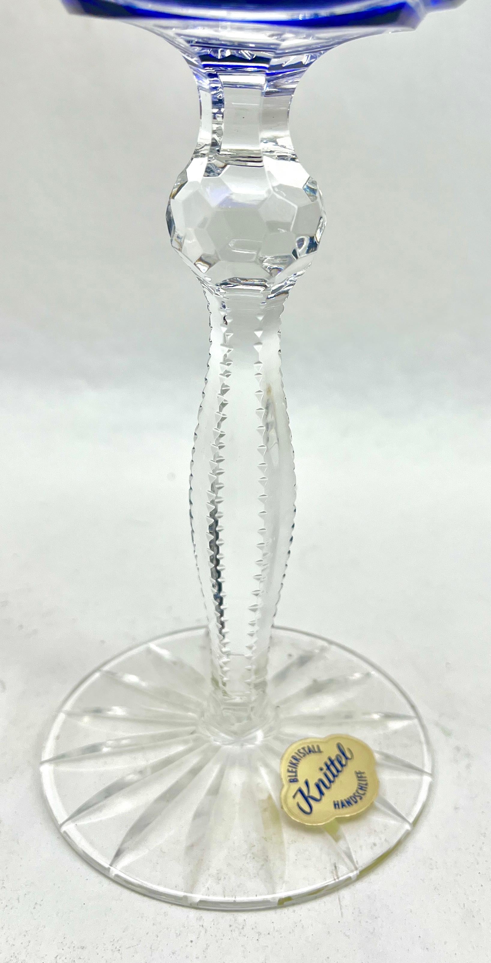 6er-Set aus Kristall  Stricktel mit Label-Stem-Gläsern mit Überzug, geschliffen und klar geschliffen im Angebot 6