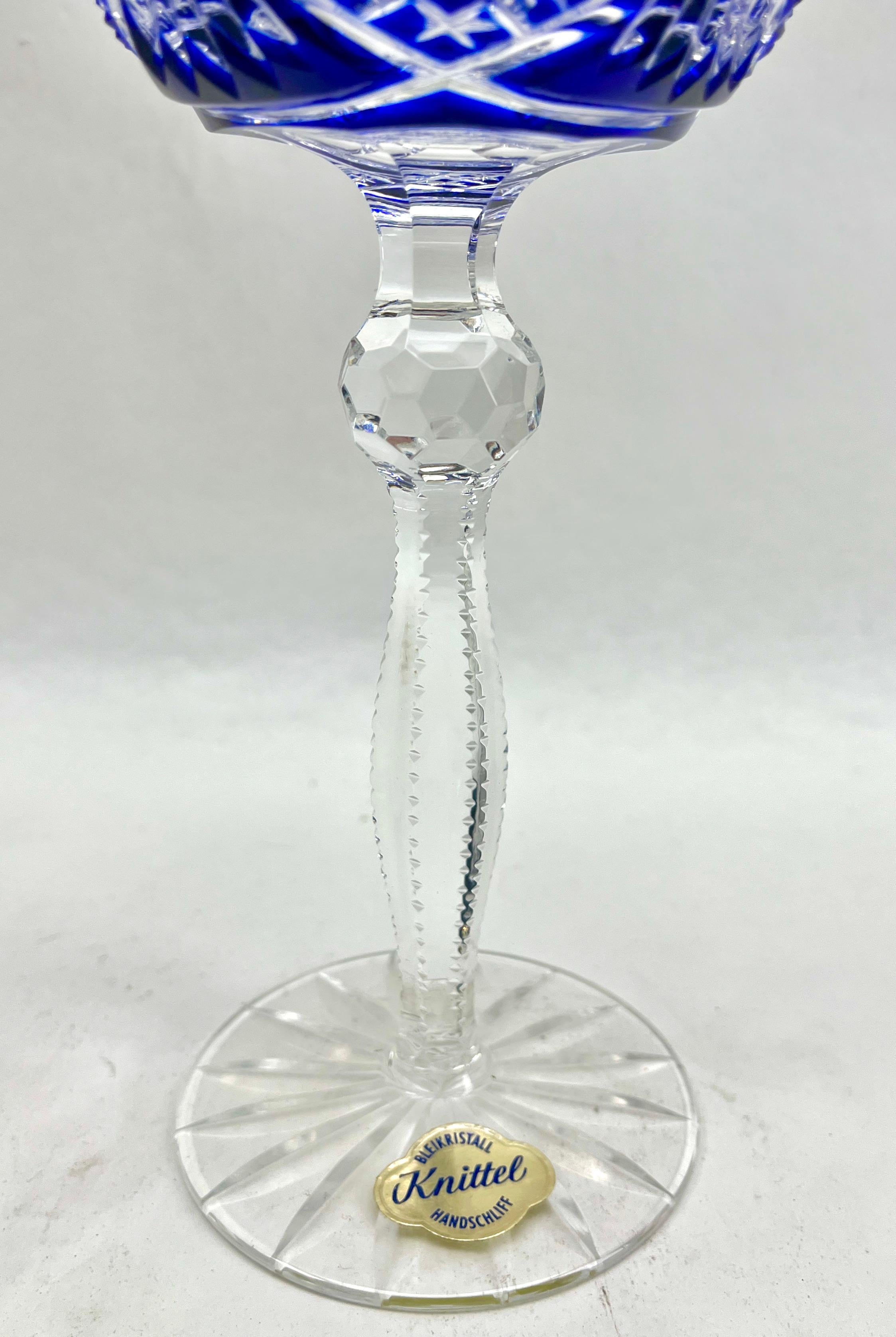 6er-Set aus Kristall  Stricktel mit Label-Stem-Gläsern mit Überzug, geschliffen und klar geschliffen im Angebot 7