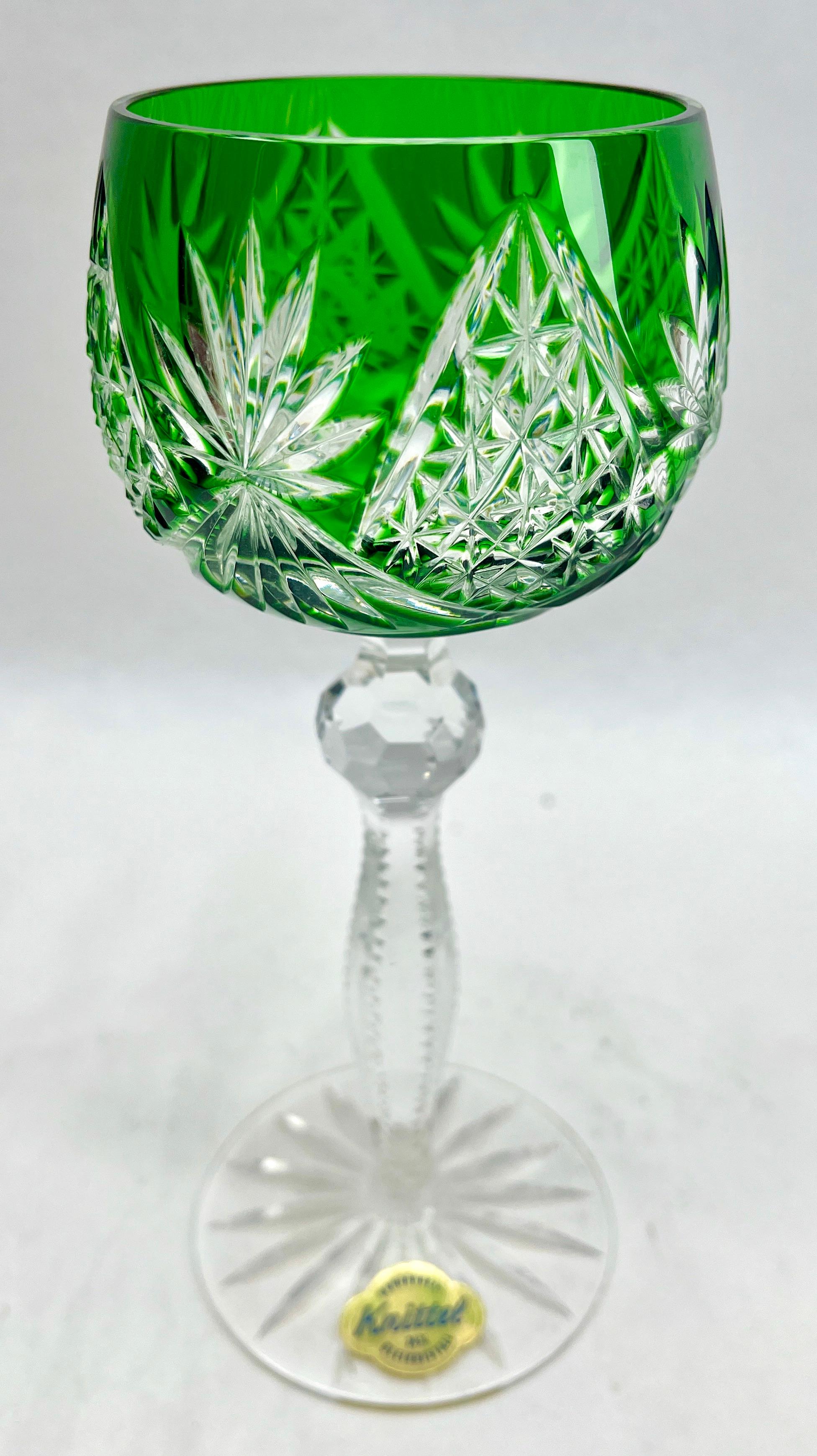 6er-Set aus Kristall  Stricktel mit Label-Stem-Gläsern mit Überzug, geschliffen und klar geschliffen im Zustand „Gut“ im Angebot in Verviers, BE