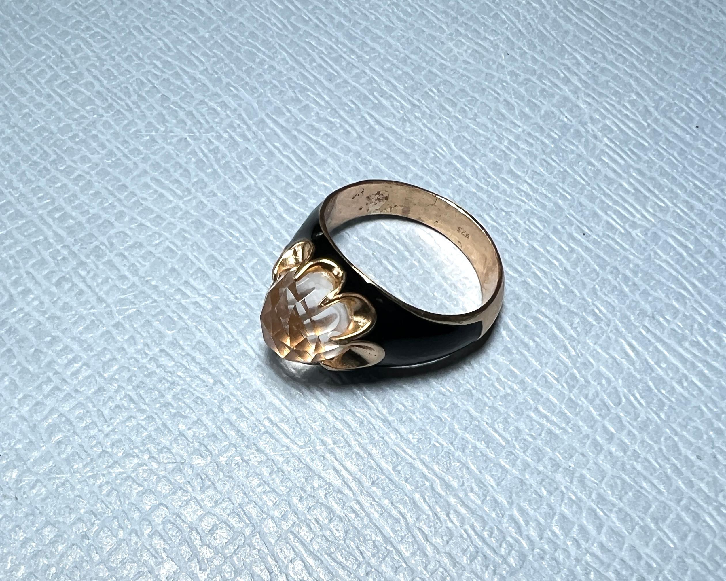 Crystal Setting Ring with Text: Holy 14k Gold Plating and Black Enamel

Ring with black Enamel, inspired by Victorian Age, Memento Mori

Designer: J Dauphin

HOLY – Set Apart for the Divine
The word Holy carries profound weight—it speaks of that