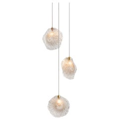 Crystal Shell 3, 7" Blown Glass Pendant Bedside Chandelier by Shakuff
