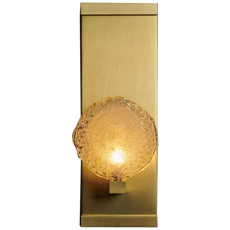 Crystal Shell Blown Glass Luxe Sconce by Shakuff For Sale