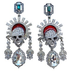 Crystal skull earrings by Sebastian Jaramillo