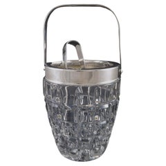 Retro Crystal & Solid Silver Ice Bucket