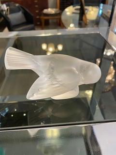 Crystal sparrow figurine by Lalique