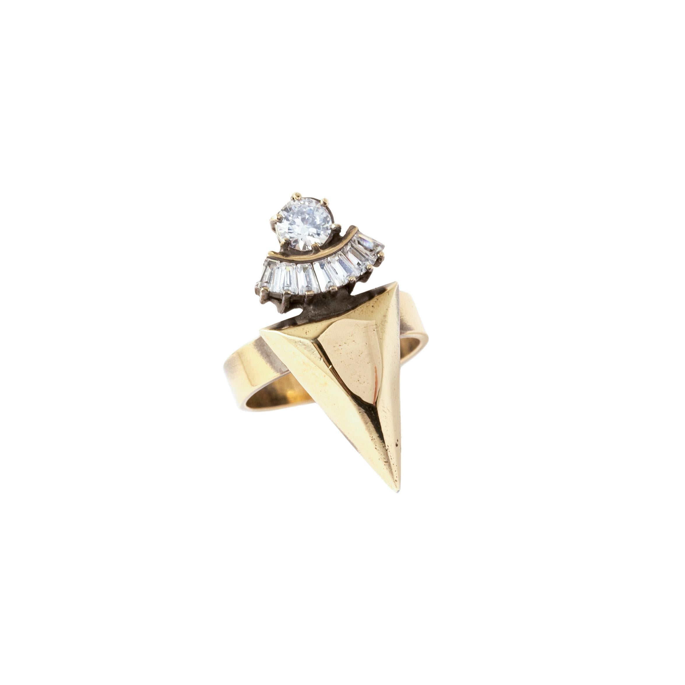 Contemporary Crystal Spiked Cocktail Ring from IOSSELLIANI For Sale