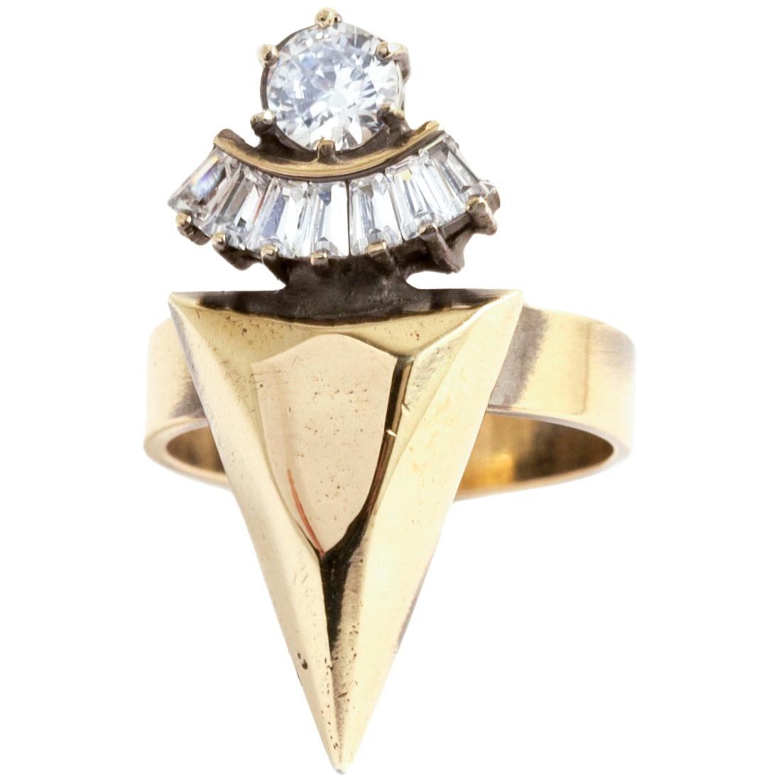 Crystal Spiked Cocktail Ring from IOSSELLIANI For Sale