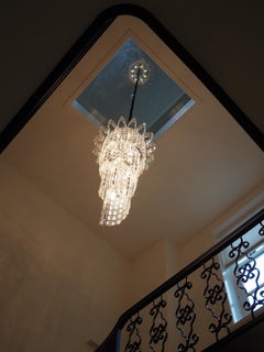 Crystal Spiral Chandelier with Swarovski Crystals
