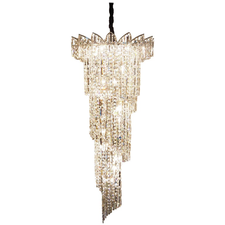 Crystal Spiral Chandelier with Swarovski Crystals For Sale at 1stDibs