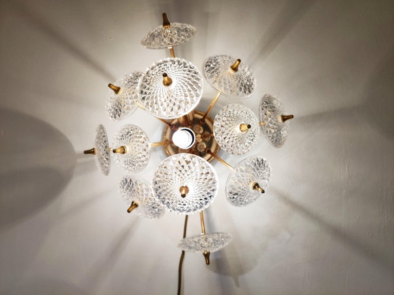 Crystal Sputnik Wall Light by Val Saint Lambert, 1960s at 1stDibs