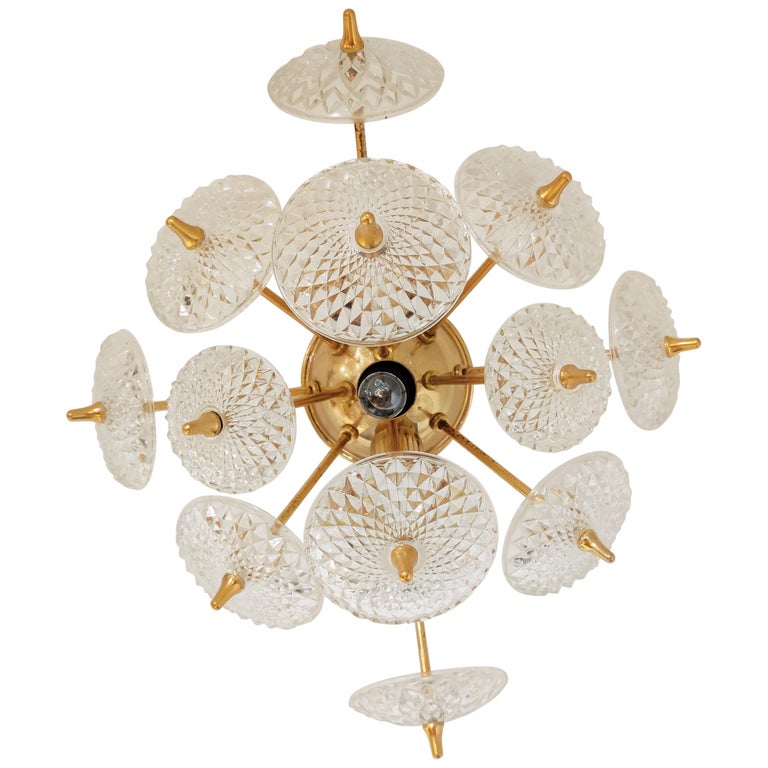 Crystal Sputnik Wall Light by Val Saint Lambert, 1960s at 1stDibs