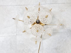 Crystal Sputnik Wall Lights by Val Saint Lambert, 1960s, Set of 2