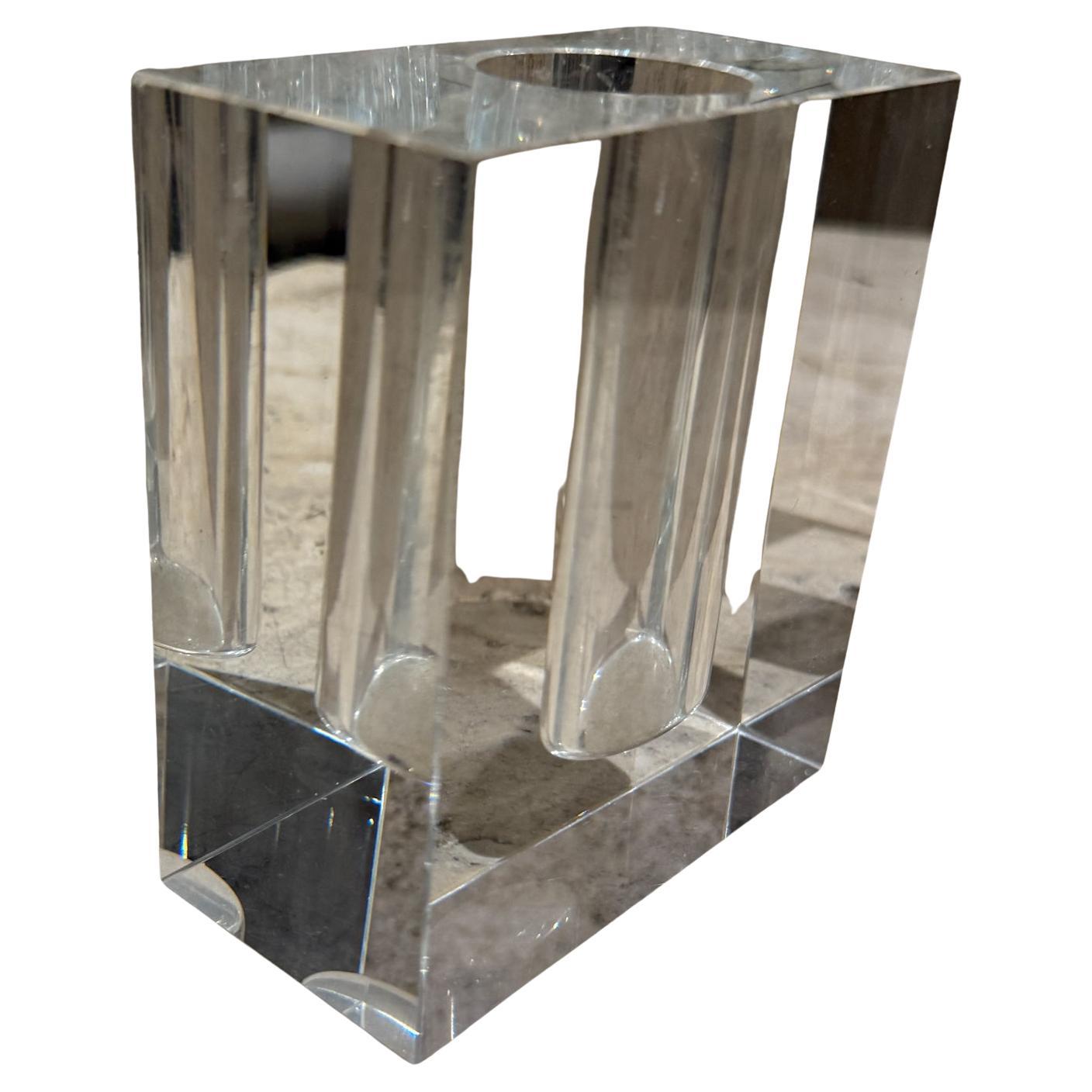 Quadratische Blumenvase aus Kristall TIZO im Angebot