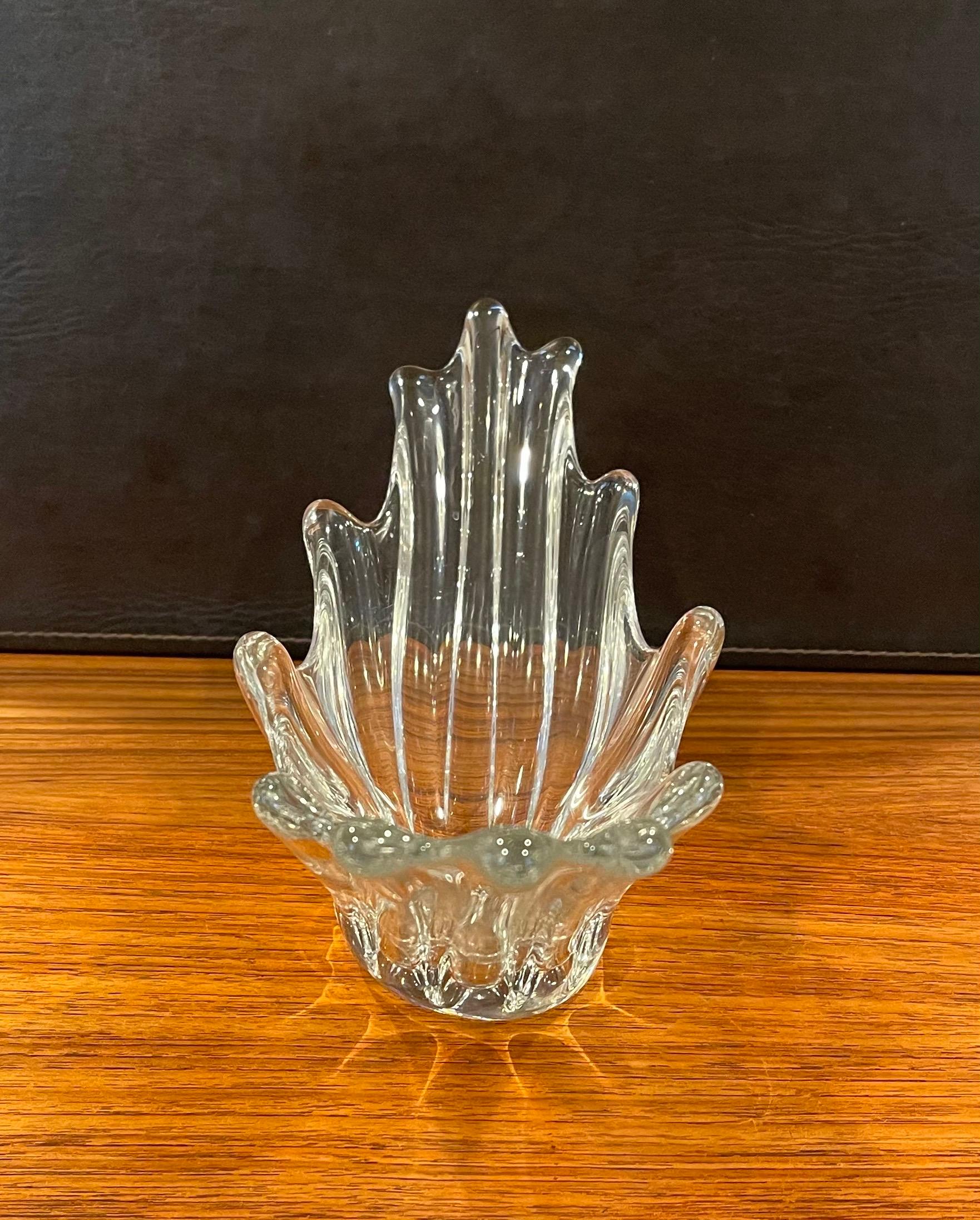 French Crystal Starburst Bowl by Daum, France For Sale
