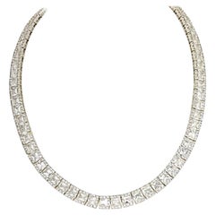 Crystal Sterling Silver Cocktail Tennis Riviera Necklace
