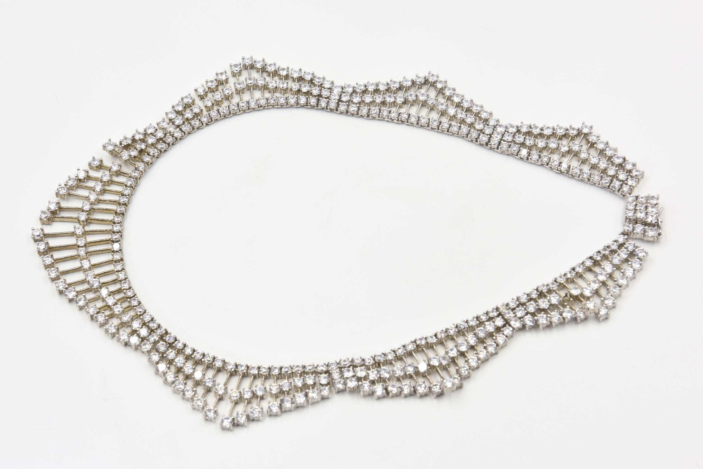 silver bib statement necklace