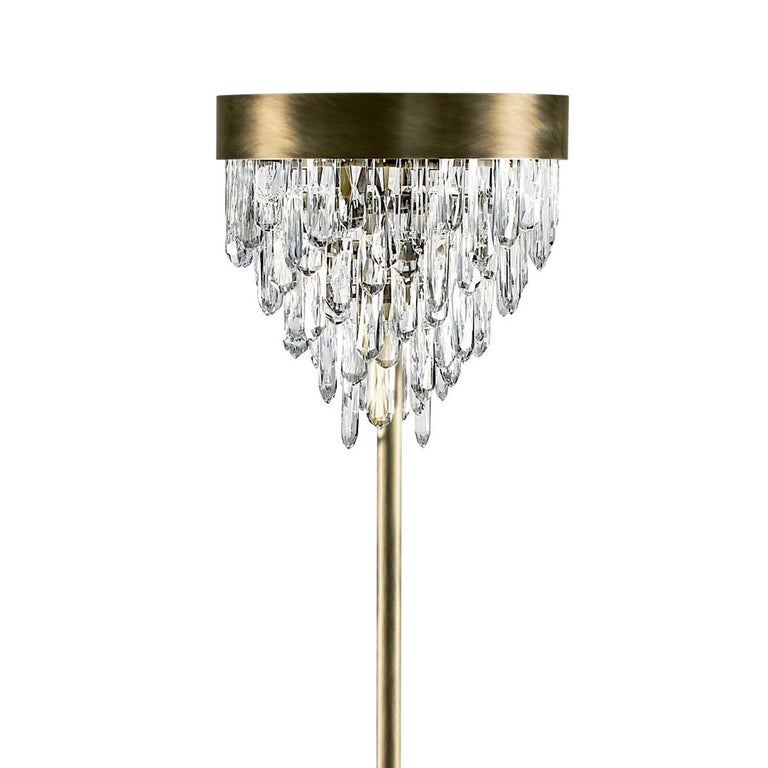 Crystal Sticks Floor Lamp in Antique Brushed Brass For Sale at 1stDibs | antique  crystal floor lamp