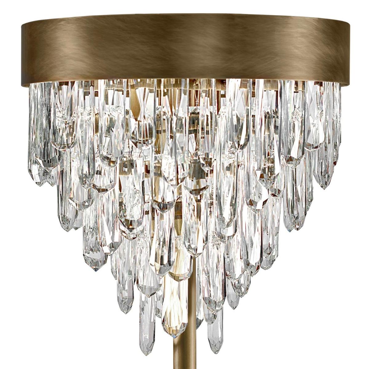 Crystal Sticks Floor Lamp in Antique Brushed Brass In New Condition For Sale In Paris, FR