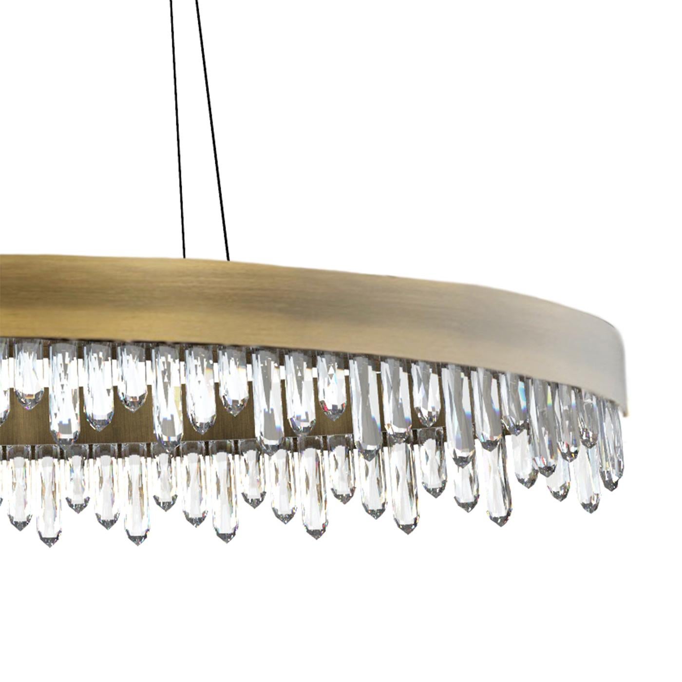 Contemporary Crystal Sticks Oval Suspension For Sale