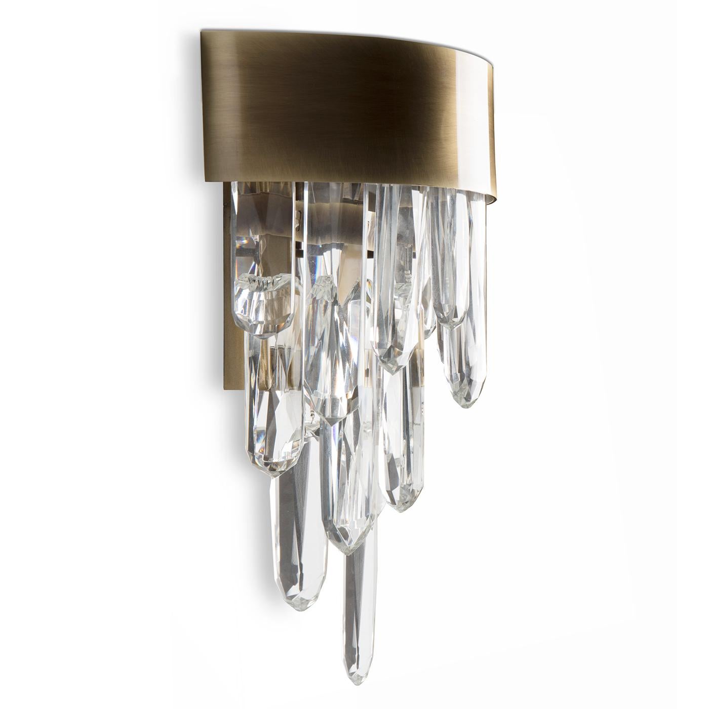 Brushed Crystal Sticks Wall Lamp For Sale