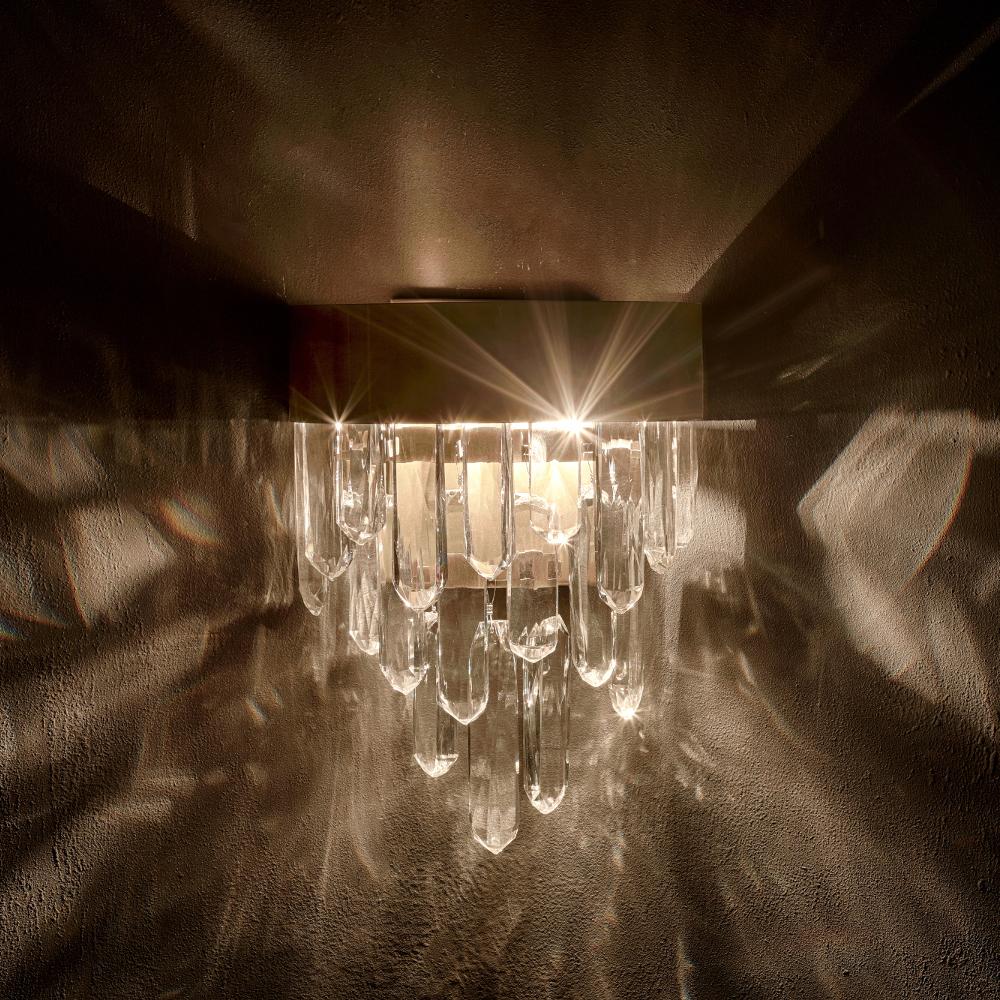 Brass Crystal Sticks Wall Lamp For Sale