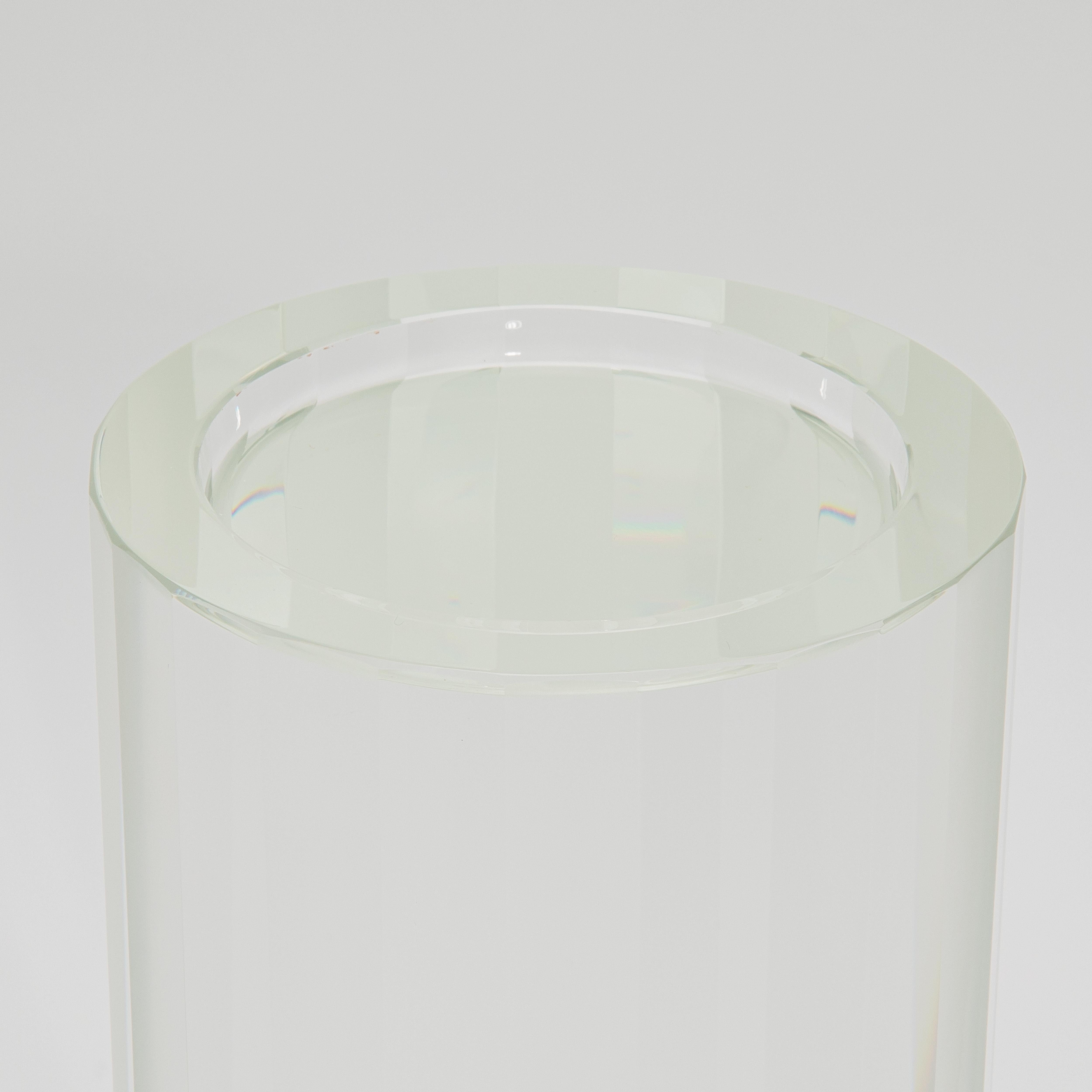 Modern Crystal Stripe Pillar by KA Glass For Sale