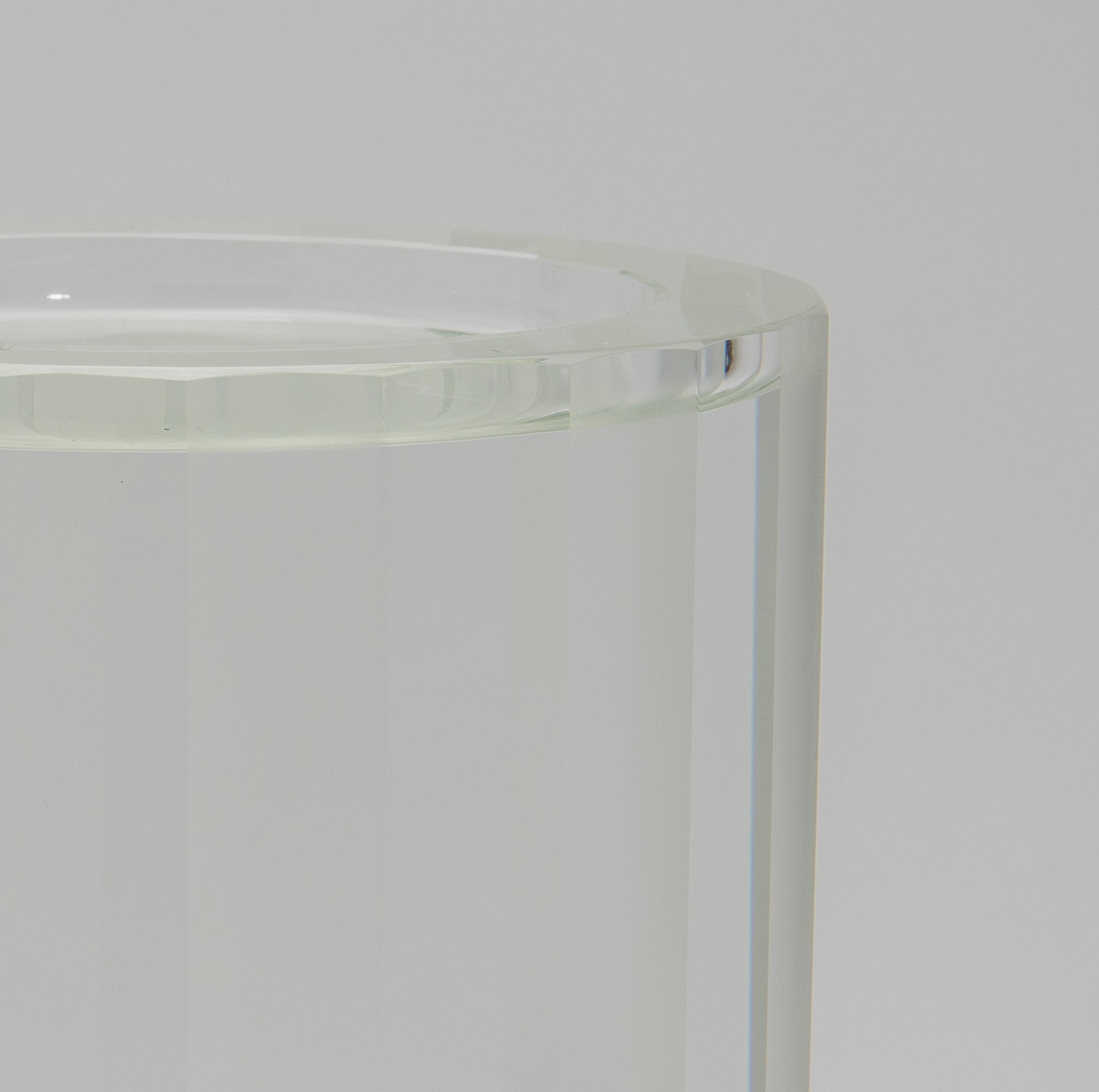 Hand-Crafted Crystal Stripe Pillar by KA Glass For Sale