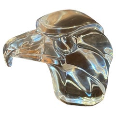 Stilisierte Baldadler-Skulptur/Briefbeschwerer aus Kristallkristall von J.G. Durand von Frankreich