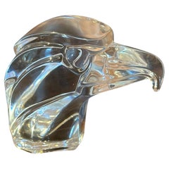 Crystal Stylized Bald Eagle Sculpture / Paperweight by J.G. Durand of France