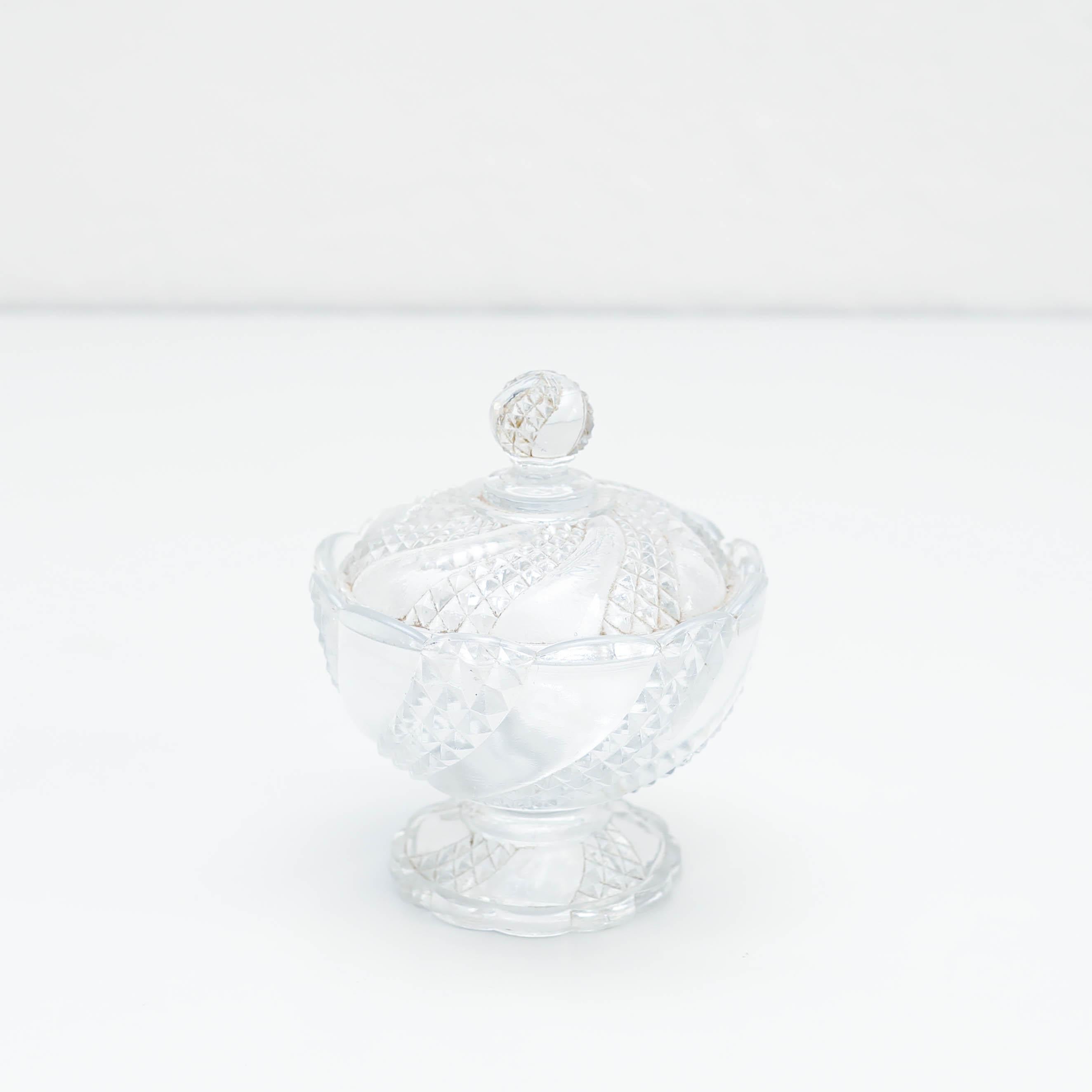 cut glass sugar bowl with lid