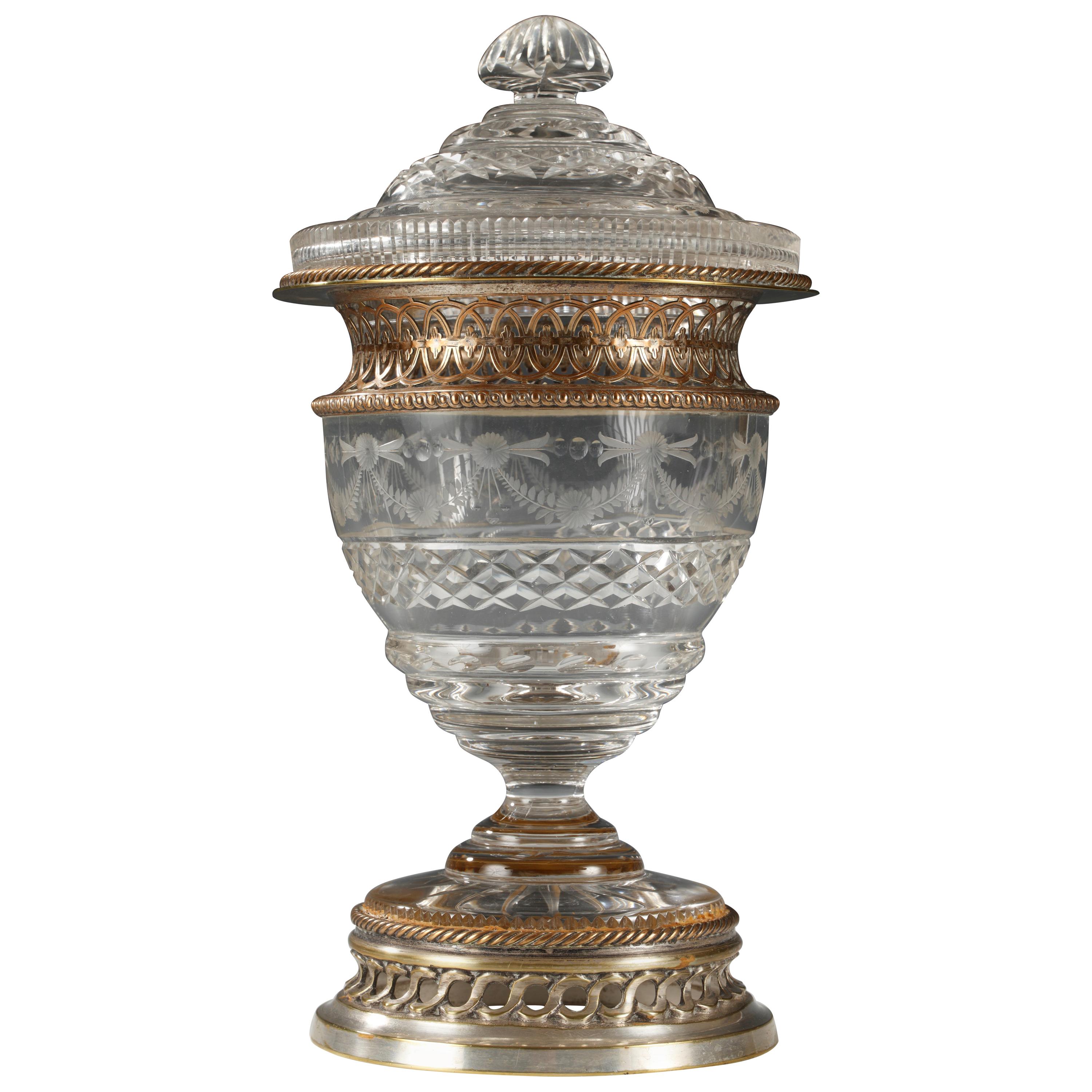 Crystal Sugar Bowl, France, Circa 1880 For Sale