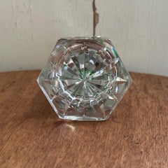 Crystal Sulphide Paperweight in Ogive Shape on Shower Foot, 20th Century
