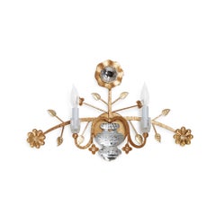 Crystal Sunflower Sconce in Florentine Gold