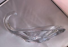 Crystal Swan Bowl Sculpture by Daum France