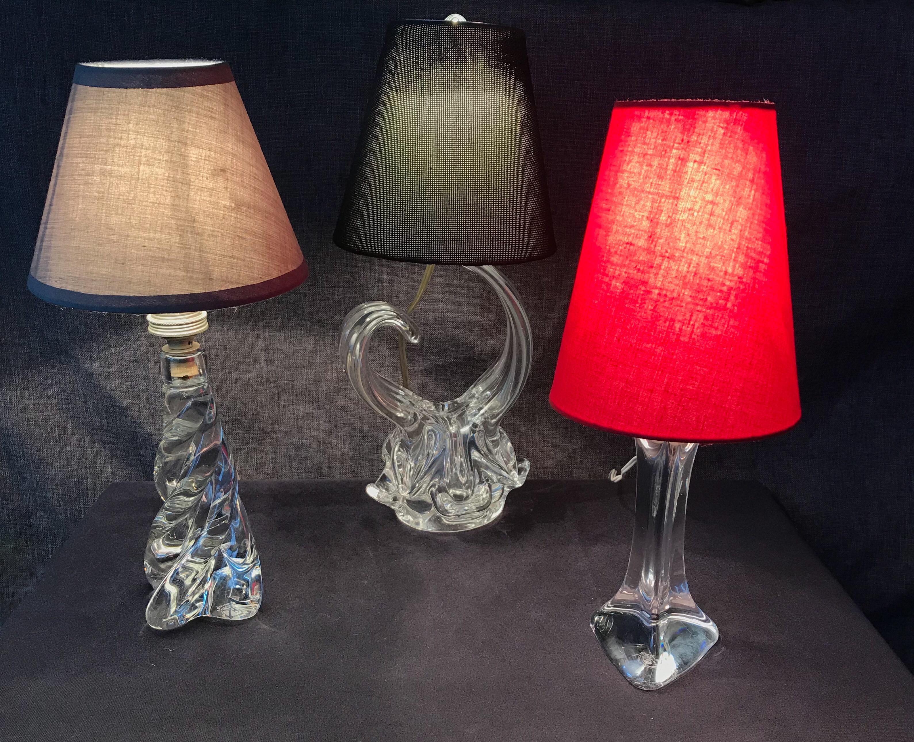 Schneider Crystal Table Lamp, France 1950 For Sale 4