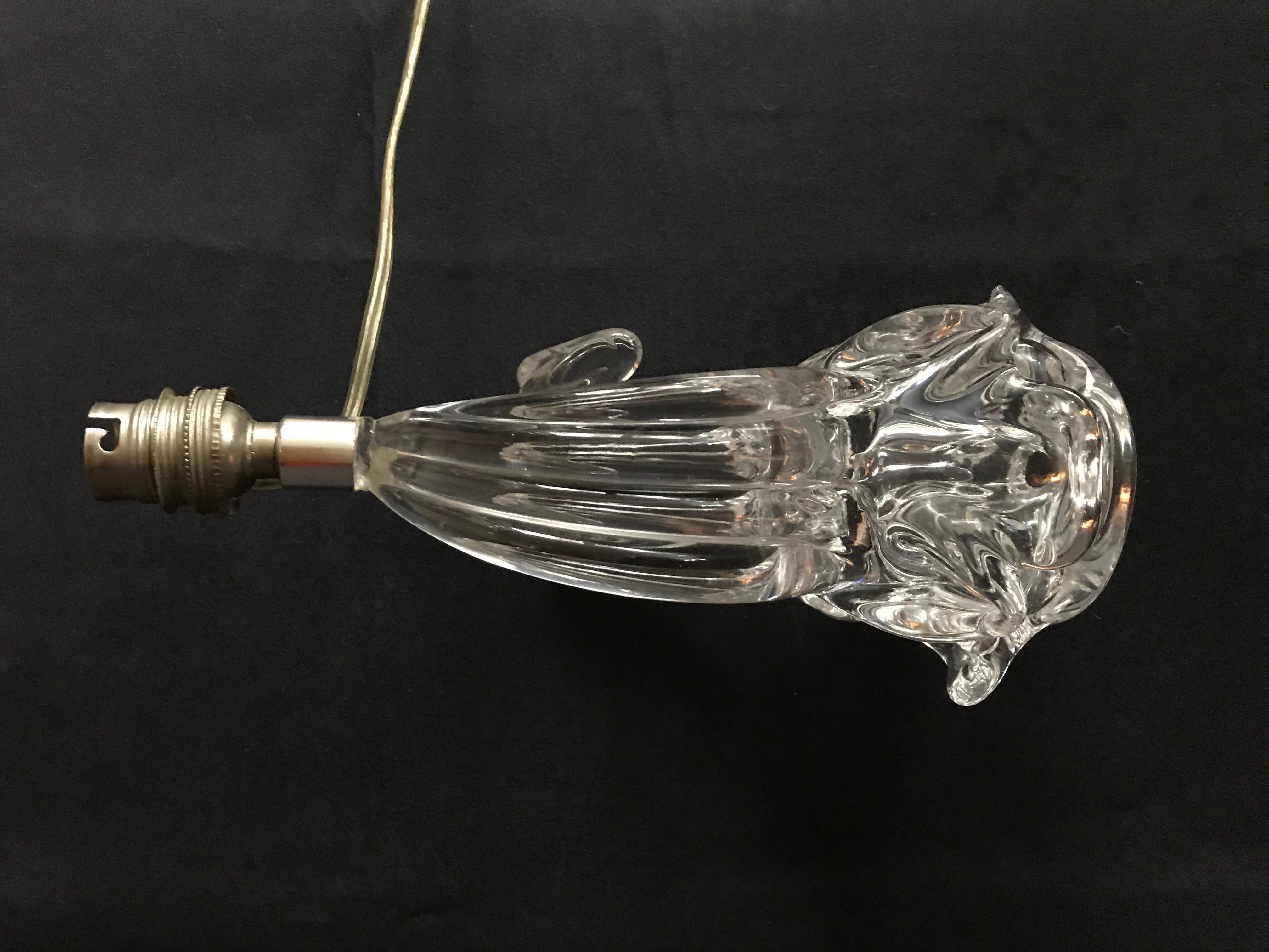 Mid-Century Modern Schneider Crystal Table Lamp, France 1950 For Sale