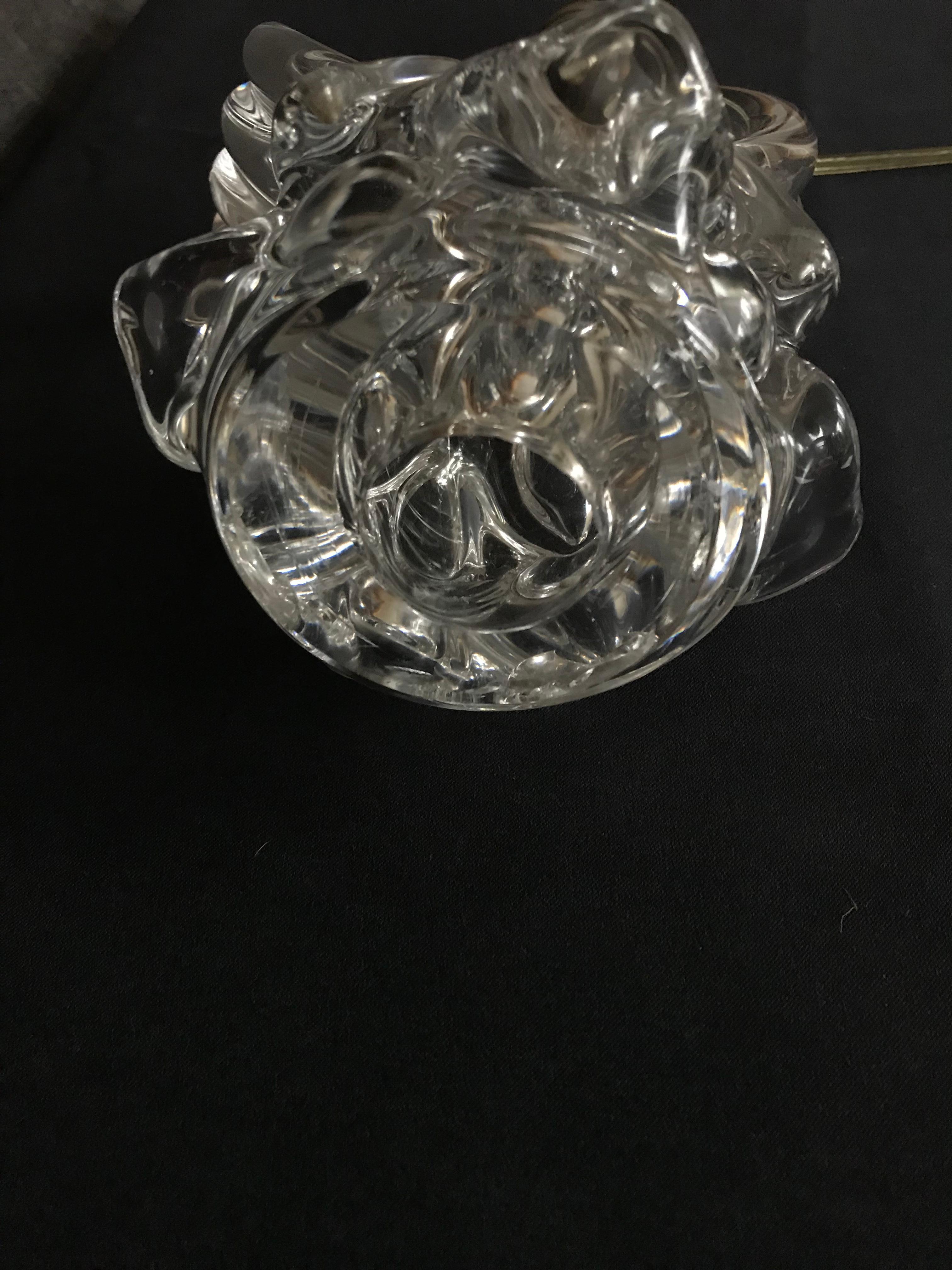 Metal Schneider Crystal Table Lamp, France 1950 For Sale